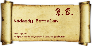Nádasdy Bertalan névjegykártya