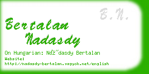 bertalan nadasdy business card